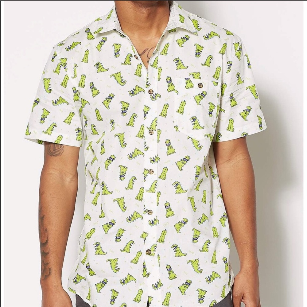 Men’s Rugrats Reptar Button Down Shirt